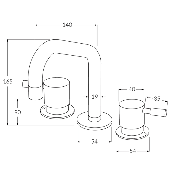 Sussex – Voda – VBS – Basin Set with Curved Spout – Chrome – Design ...